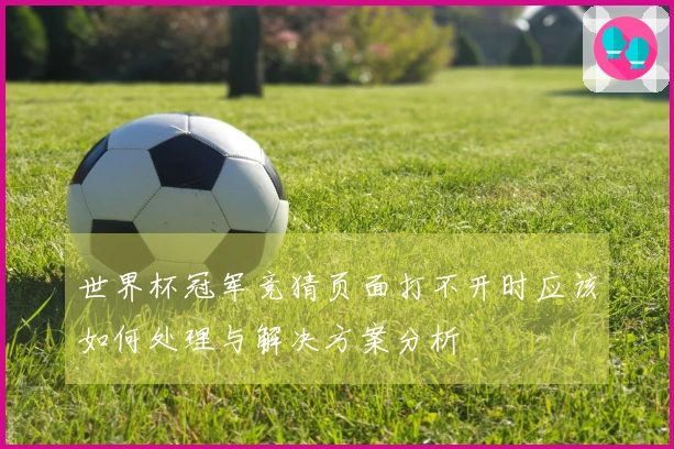 世界杯冠军竞猜页面打不开时应该如何处理与解决方案分析